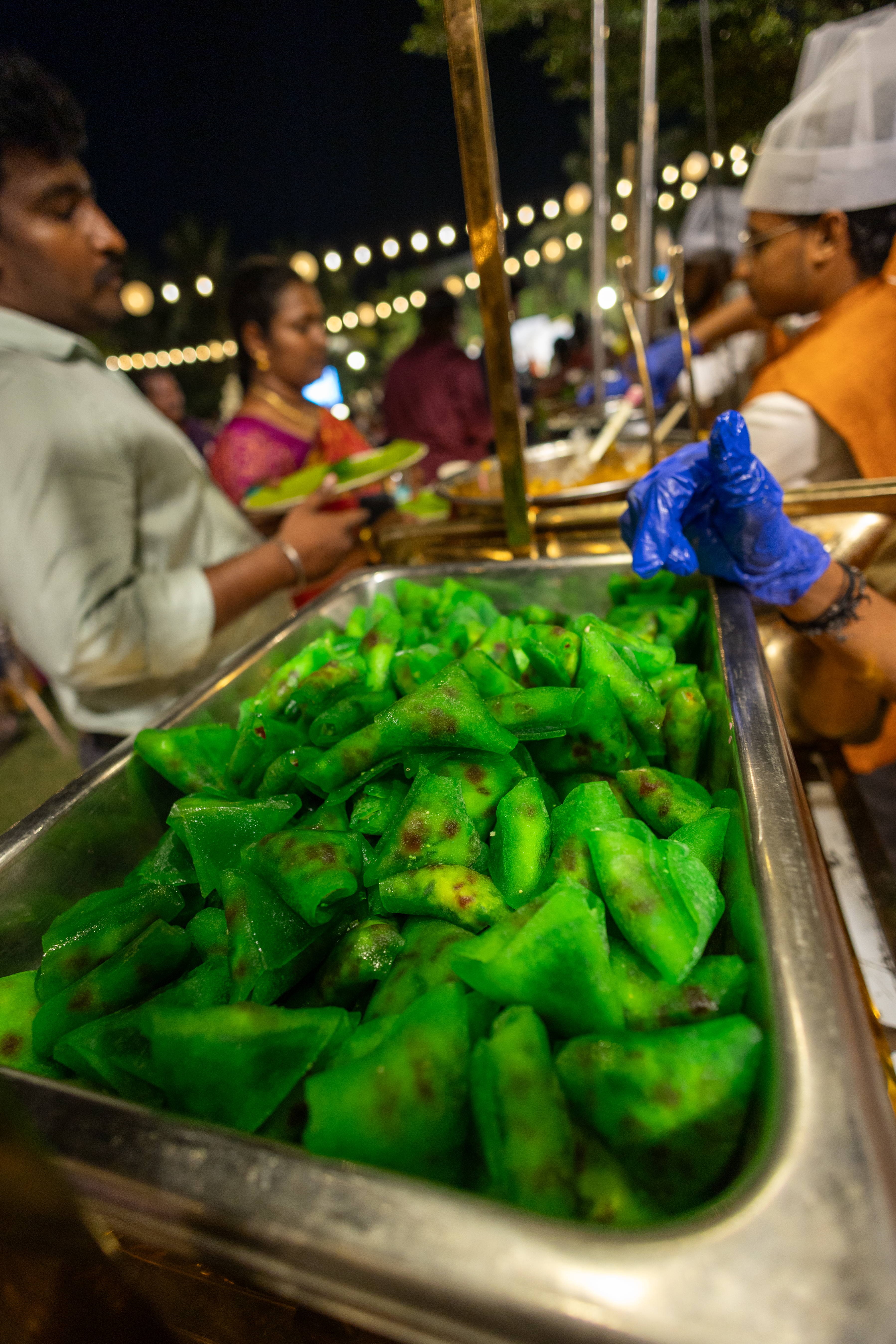Traditional wedding catering setup