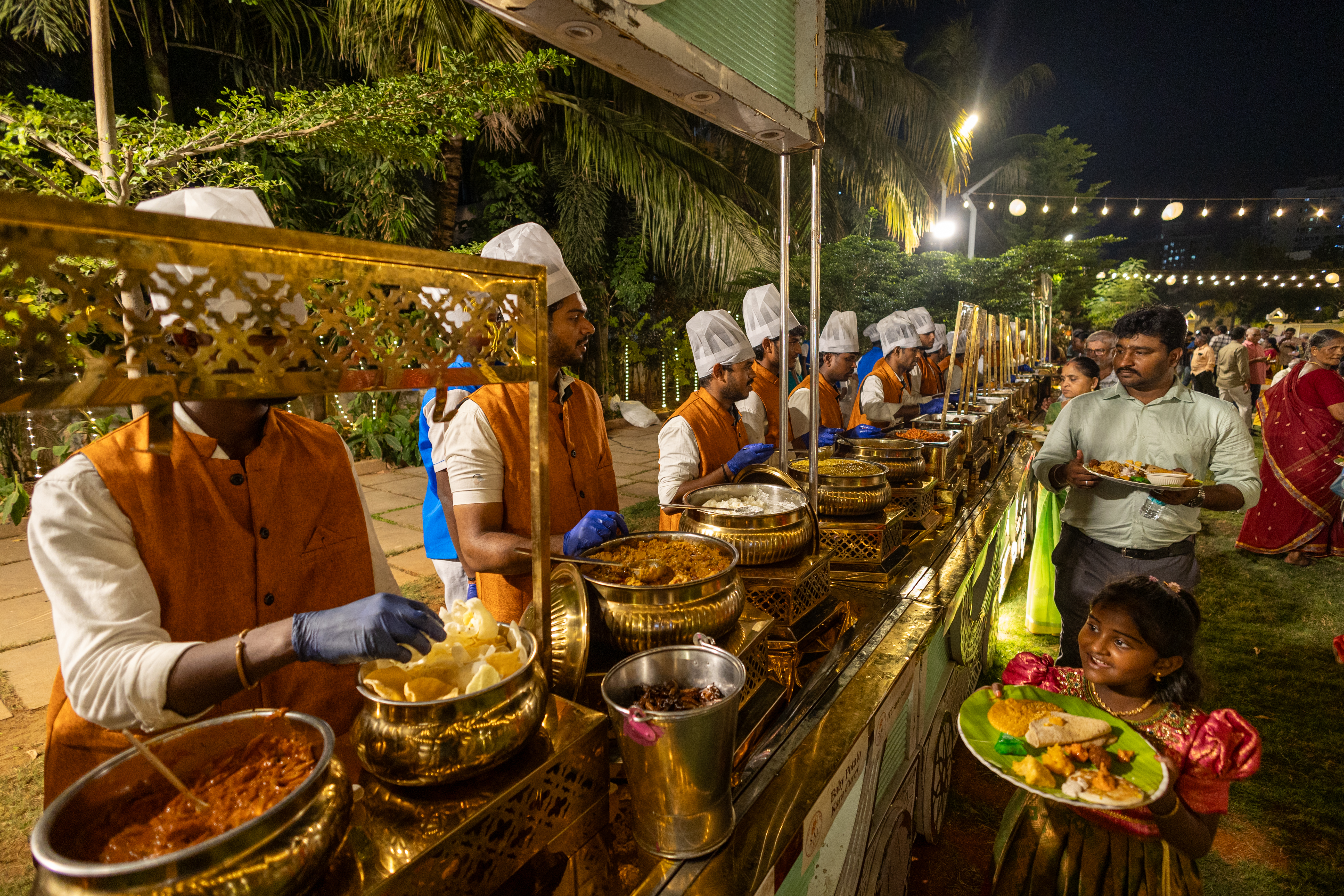 South Indian feast on banana leaf